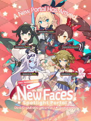 New Faces Spotlight Portal (Hanabi (Flipperversary), Celtie (Flipperversary), Phiria (Flipperversary), Cecilia (Flipperversary), Arly (Flipperversary)) announcement.png
