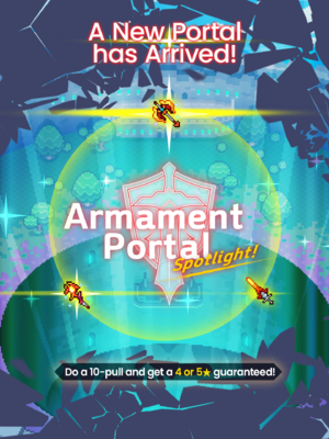Armament Spotlight Portal (Infernal Axe, Lava Scepter, Heatwave Blade) announcement.png