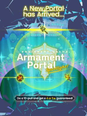 Armament Spotlight Portal (Storm Trident, Thundercrest Shield, Electric Dagger) announcement.png